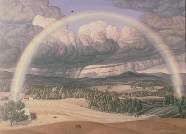 Rainbow at Yackandandah by George Neville, Watercolour 